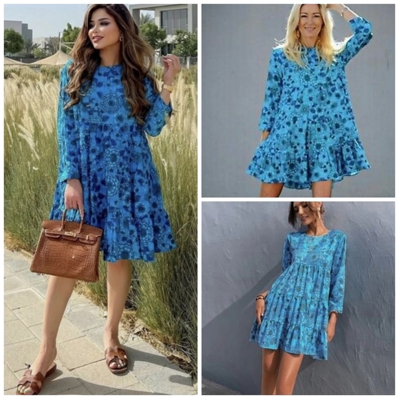 Zara Blogger Favorite. Tiered Baby Doll Mini Dress. - Picture 1 of 16